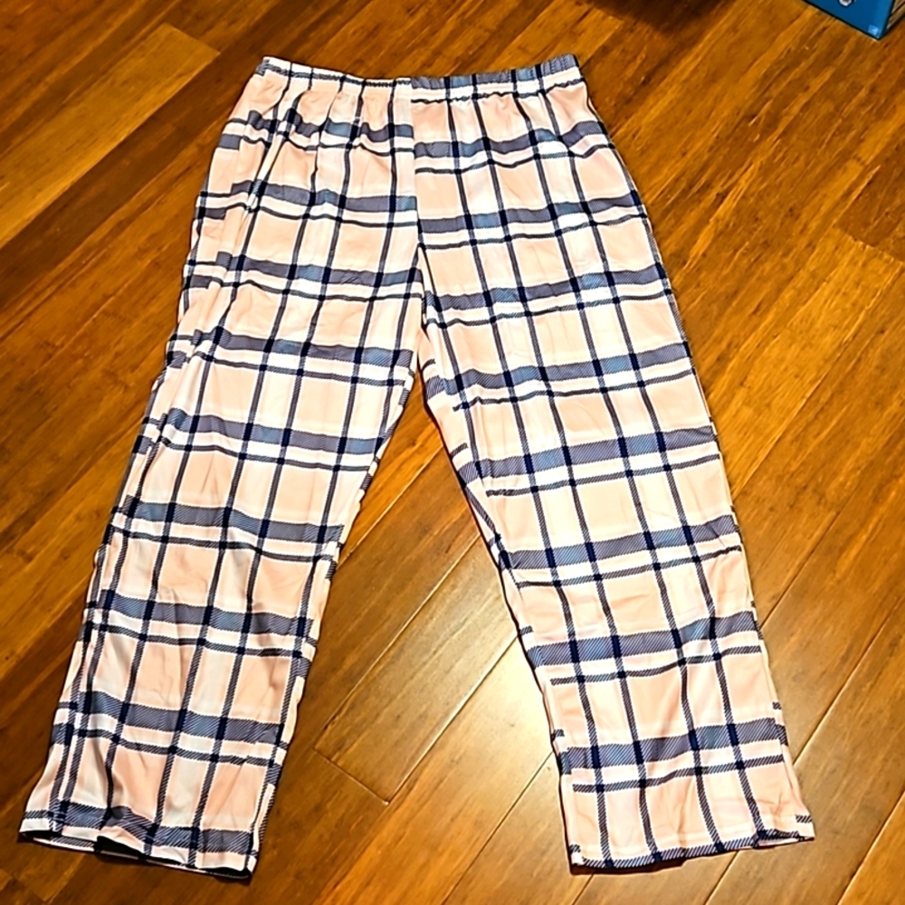 Pink Plaid Pajama Bottoms - XL